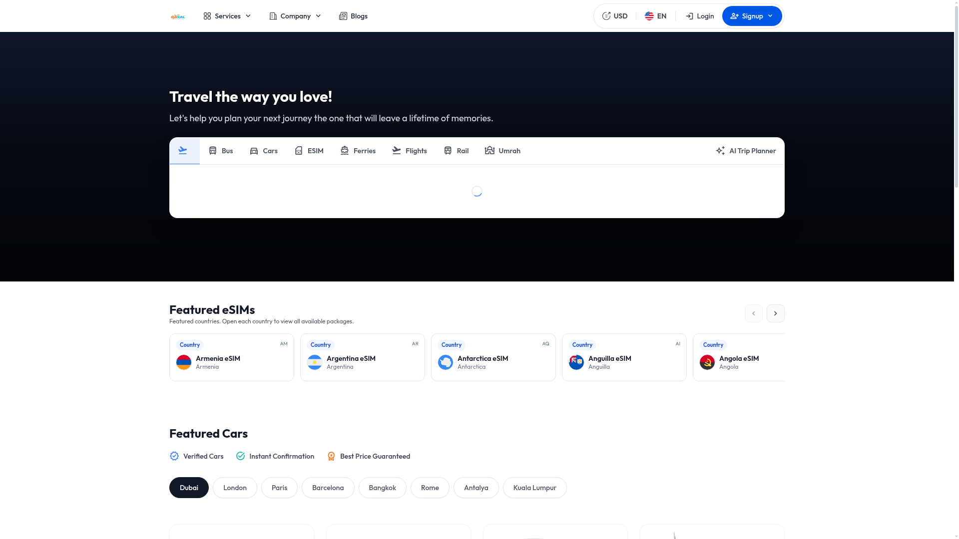 FlyGasal website screenshot